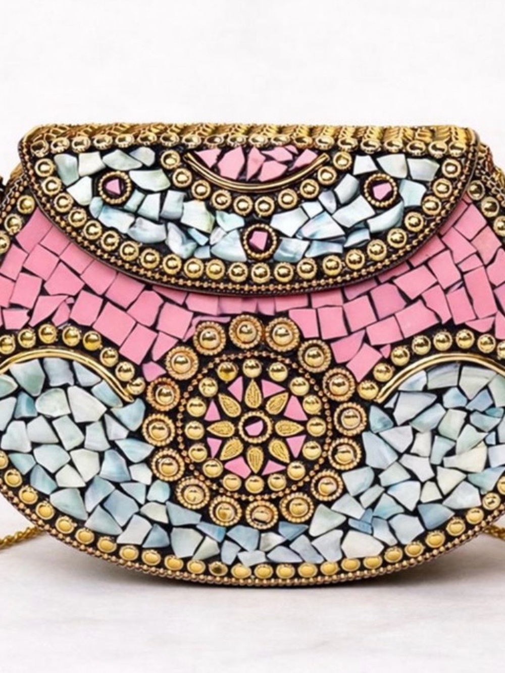 Ramla Pink Mosaic Crossbody Bag